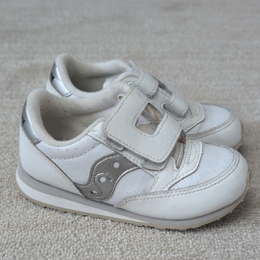 Saucony Kids White and Silver Shoes